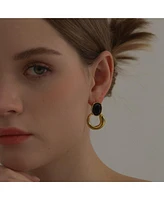 Gigi Black & Gold Drop Earrings