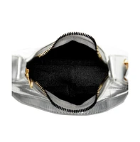 Women's Silver Textured Leather Handbag