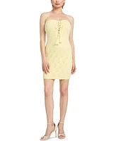 Guess Women's Isabella Pointelle Lace-Up Mini Dress
