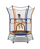 Mini Trampoline for Kids with Safety Enclosure Net and Foam Handles