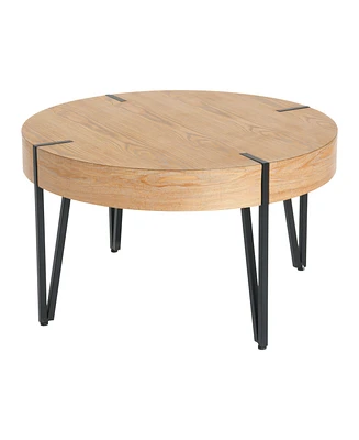 Creative Co-op 31.7" Astoria Wood Round Side Coffee Table