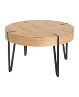Creative Co-op 31.7" Astoria Wood Round Side Coffee Table