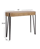 Creative Co-op 14" Astoria Wood White Oak Console Table