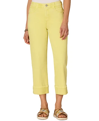 Democracy Petite High-Rise Cropped Cuffed Jeans
