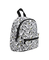 Peanuts Snoopy & Woodstock Fuax Leather 10.6" Gray Mini Backpack