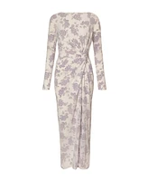 Quiz Women's Floral Flocked Mesh Maxi Dress