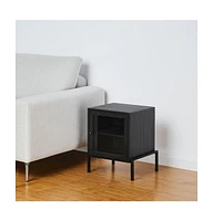 Rustic Solid Wood Square End Table – Natural Grain Finish