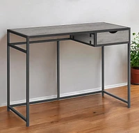 42" Grey and Dark Grey Computer Desk – Modern Home Office Table with Sleek Design