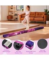 7 Feet Folding Portable Floor Balance Beam with Handles for Gymnasts