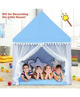 Kids Play Tent Large Playhouse Children Play Castle Fairy Tent Gift with Mat