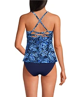 Lands' End Women's Lace-up Flutter Tankini Swimsuit Top