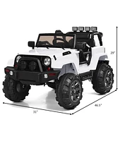 12V Electric Ride On Truck with Parental Remote Control and Led Lights