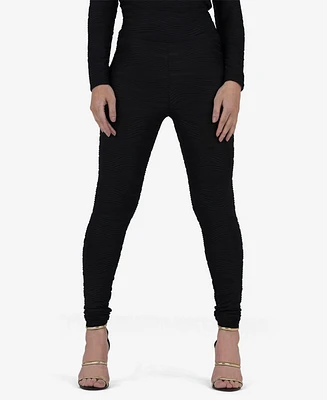 Terese Sydonna Women's Black High-Waist Sculpting Knit Pant