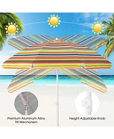 Gymax 6.5 Ft Patio Portable Beach Adjustable Umbrella