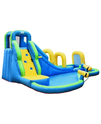 Inflatable Water Slide Kids Bounce House with Water Cannons and Hose without Blower