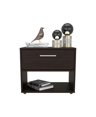 Noxen Nightstand, 1 Drawer, 1 Shelf, 4 Legs, Walnut