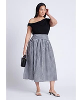 Eloquii Plus Gingham Full Skirt