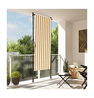 Outdoor Roller Blind Orange and White 47.2"x106.3" Fabric&Steel