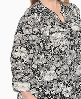 White Mark Plus 2-Piece Floral Print Tunic Top and Pants Set