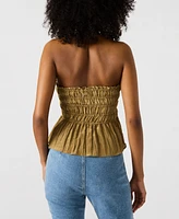 Steve Madden Women's Cambria Strapless Smocked Peplum Top