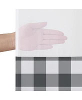 Americanflat 72x75 Hookless Shower Curtain - Gray Plaid Shower Curtain with Sheer Panel, Snap-In Liner, and Grommets - 100% Polyester