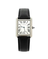 Pre-Owned Cartier Tank Solo Quartz Watch in Stainless Steel and Leather 27mm