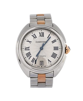 Pre-Owned Cartier Cle de Cartier Automatic Watch in Stainless Steel and Rose Gold 35mm
