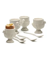 Rsvp International 8-Piece Porcelain Egg Cups and Spoon Set