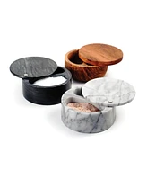 Rsvp International 5 Ounce Marble Salt Box with Hinged Lid