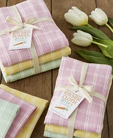 Design Imports Spring Windowpane Plaid Heavyweight Dishcloth, Set of 3