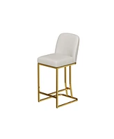 Set of 2 Modern Upholstered Bar Chairs with Metal Frame Counter Height Dining Stools for Kitchen Island Home Bar or Restaurant Seating-The Pop Home