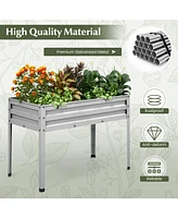 Galvanized Raised Garden Bed Elevated Planter Box with Legs and Drainage Hole