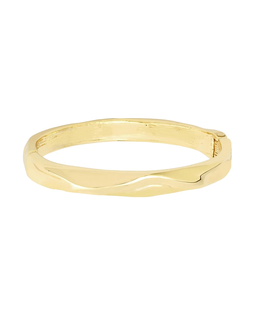 Robert Lee Morris Soho Gold and Silver Textured Bangle Bracelet