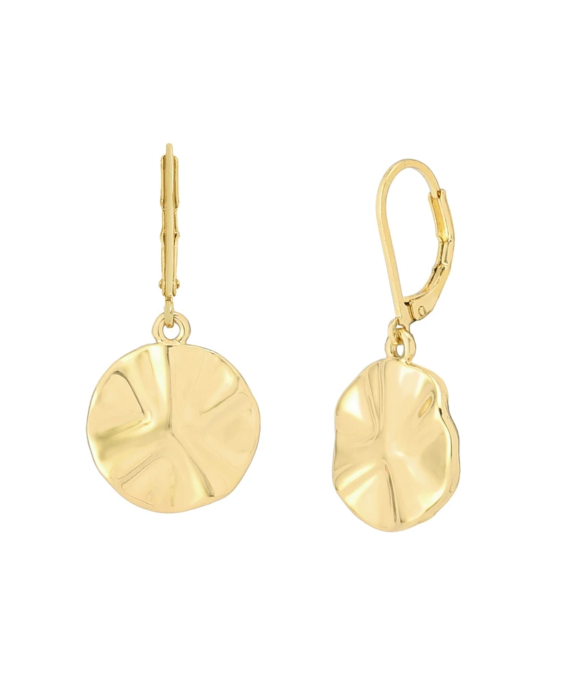 Robert Lee Morris Soho Gold Textured Coin Drop Earrings