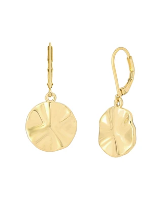 Robert Lee Morris Soho Gold Textured Coin Drop Earrings