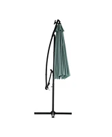 Mondawe 10ft Solar Led Offset Hanging Market Patio Umbrella