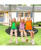 40-Inch Flying Saucer Tree Swing Outdoor Play Set with Adjustable Ropes Gift for Kids