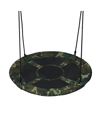40-Inch Flying Saucer Tree Swing Outdoor Play Set with Adjustable Ropes Gift for Kids