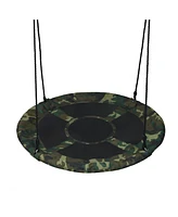 40-Inch Flying Saucer Tree Swing Outdoor Play Set with Adjustable Ropes Gift for Kids