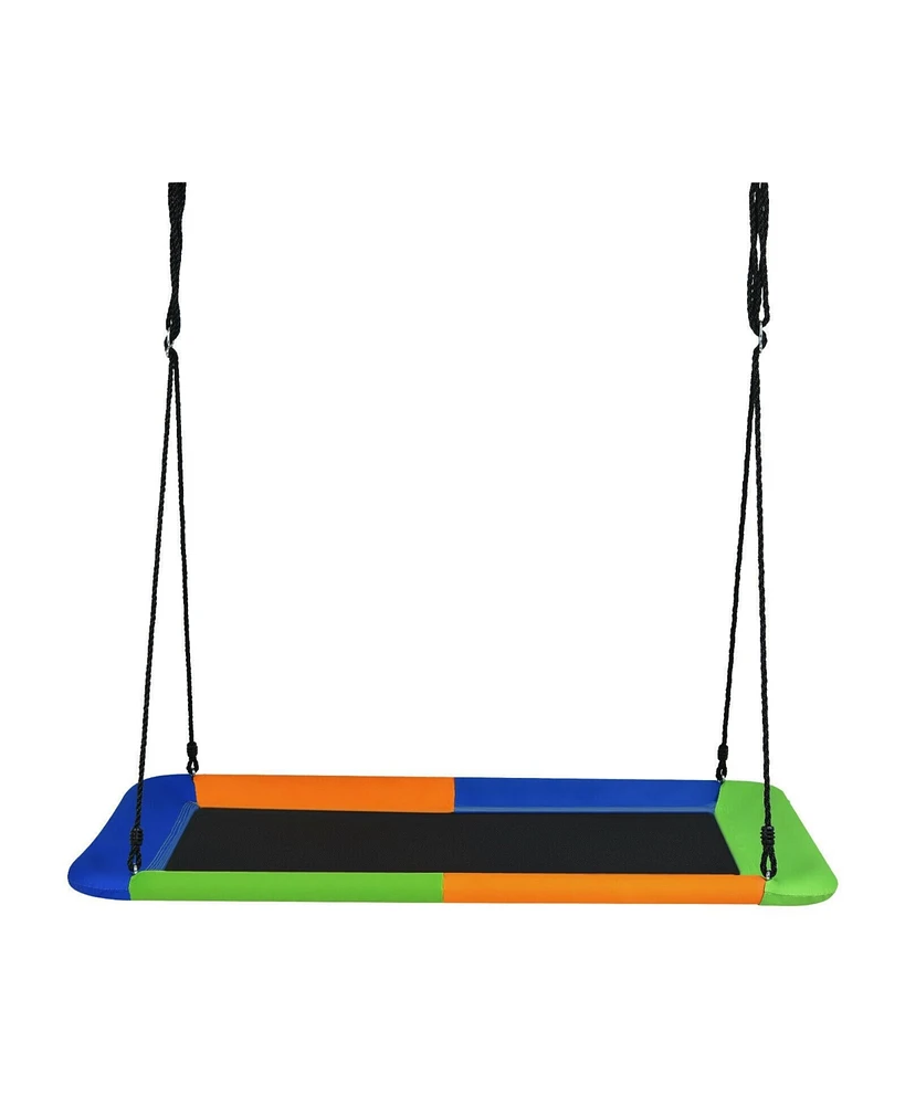 60 Inches Platform Tree Swing Outdoor with 2 Hanging Straps