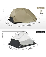 Naturehike Star River Ul 2 Person Backpacking Tent, Double Layer Waterproof Two Lightweight Cycling Tent