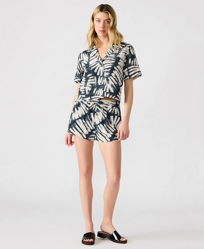 Steve Madden Women's Sandra Printed Button-Front Shirt