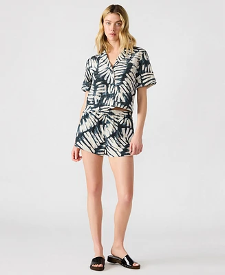Steve Madden Women's Sandra Printed Button-Front Shirt