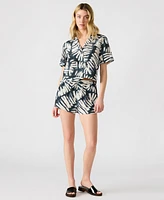 Steve Madden Women's Sandra Printed Button-Front Shirt