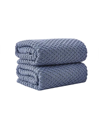 Linery & Co. Quick-Drying Cotton Diamond Waffle Textured 2-Piece Bath Sheet Set