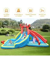 Inflatable Water Slide Bounce House with Water Cannon and Air Blower