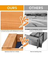 Kids Wooden Square Sandbox with Cover