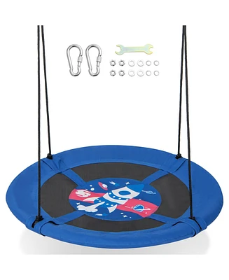 40 Inches Saucer Tree Swing with Adjustable Hanging Ropes and 900D Oxford Fabric