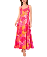 Msk Women's Printed Square-Neck Sleeveless Maxi Dress