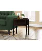 Contemporary Wood Top Accent Table with Sturdy Metal Frame